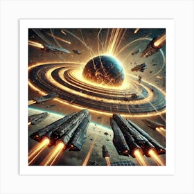 Gravitational Vortex Generator Collision Paths Converted Art Print