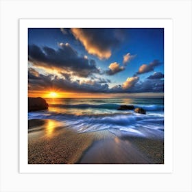 Sunset On The Beach 815 Art Print