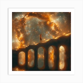 Man Standing On A Bridge 1 Art Print
