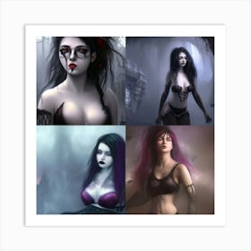 Goth Girl Naughty Art Print