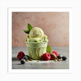 Green Ice Cream Art Print