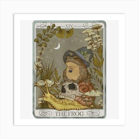 The Frog Tarot Card Retro Vintage Frog Lover Halloween Art Print