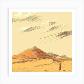 Man In The Desert 1 Art Print