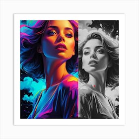 Girl With Long Hair Art Print