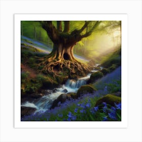 Bluebells In The Forest 6 Art Print