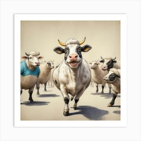 Flock Of Sheep Art Print