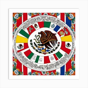 Mexican Flag 10 Art Print