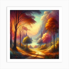 Autumn Landscape Painting 9 Art Print