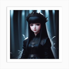 Black Haired Girl Art Print