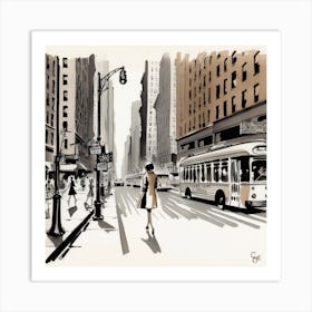 Nyc Street Scene Art Print