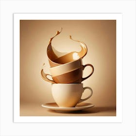 Splashing Coffee Art Print