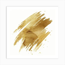 Gold Paint Brush Stroke Art Print