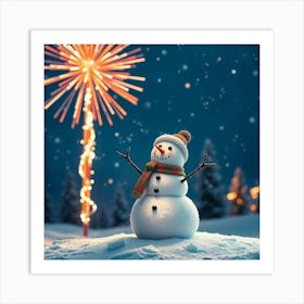 Asm Snowman Celebrating The New Year 2025 A40398a2 Fdc6 4ead Aa49 982d45f463b3 Art Print