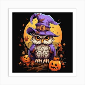 Halloween Owl 12 Art Print