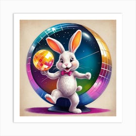 Disco Bunny Art Print