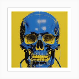 Blue Skull 2 Art Print