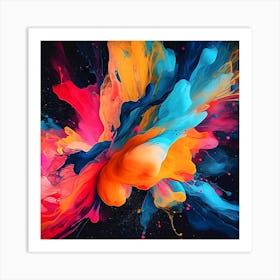 Abstract Explosion Of Vibrant Colors Art Print