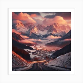 Sunrise from the mountain 5 Art Print