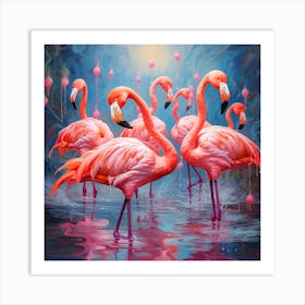 Flamingos 3 Art Print