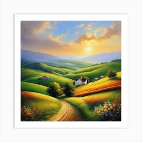 Sunset In The Countryside 14 Art Print