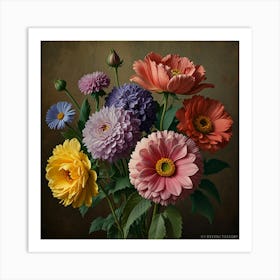 Dahlias 1 Art Print