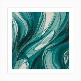 Teal Swirls Art Print