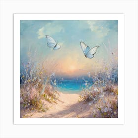 Butterflies On The Beach 2 Art Print