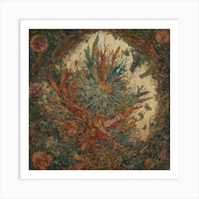 Circle Of Flowers Art Print