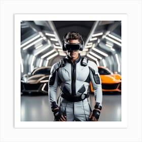 Futuristic Man In Vr 2 Art Print