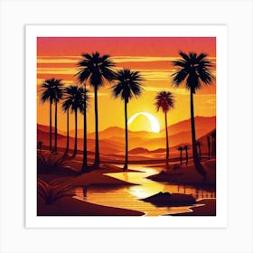 Sunset In The Desert 18 Art Print