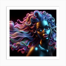 Neon Girl Art Print