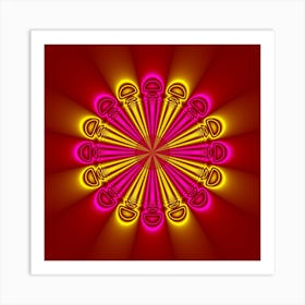 Psychedelic Mandala Abstract Fractal Modern Art Art Print