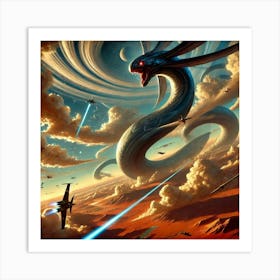 A Dynamic Aerial Scene Showing Zephyra, The Coloss Art Print