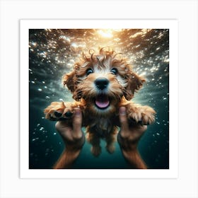 Underwater Dog Portrait Art Print