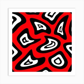 Abstract Red And Black Abstract Painting Art Print