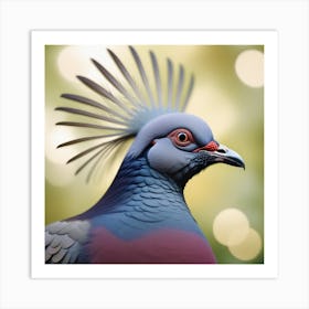 National Geographic Realistic Illustration Victoria Crowned Pigeon Goura Victoria Close Up 3 1 Art Print