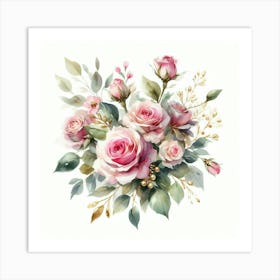 Pink Roses 6 Art Print