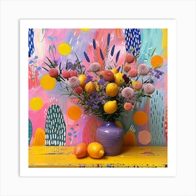 Lemons In A Vase Art Print