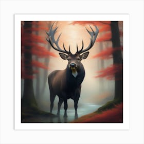 Deer In The Woods Art Print