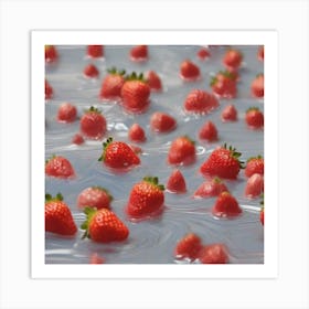 Flow strawberry Art Print