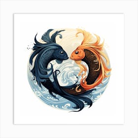 Yin Yang Fish Art Print