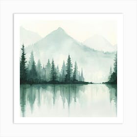 Watercolor Landscape Painting Art Print