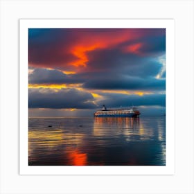 Sunset Cruise Ship 16 Art Print