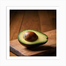 Avocado On A Cutting Board Art Print