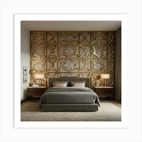 Gold Bedroom Wall Art Art Print