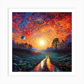 Psychedelic Landscape Art Print