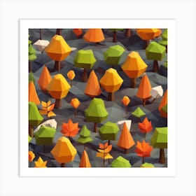 Low Poly Forest Art Print