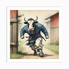 Samurai Cow 1 Art Print