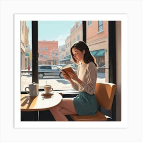 Girl Reading Book Art Print Art Print