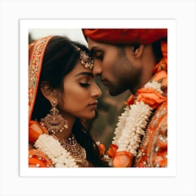 Indian Bride And Groom 2 Art Print